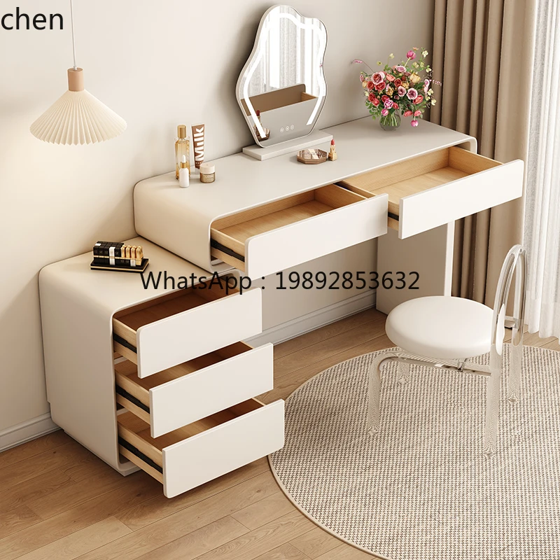 AB  Solid Wood Lacquered Dressing Table and Chest of Drawers Integrated Modern Simple Bedside Makeup Table