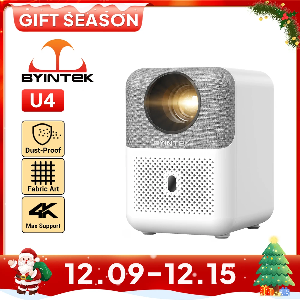 BYINTEK LOVE U4 Smart Mini Home Theater Projector 4K 1080P Video Android WIFI for Smartphone Cinema