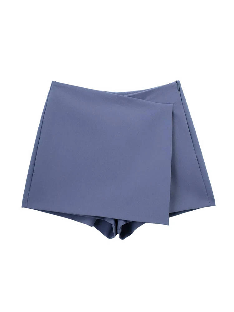 Parbones-Jupes Asymétriques Vintage pour Femmes, Style Taille Haute, Fermeture Éclair Latérale, Pantalon Jupe Femme Polyvalent, Style Occidental