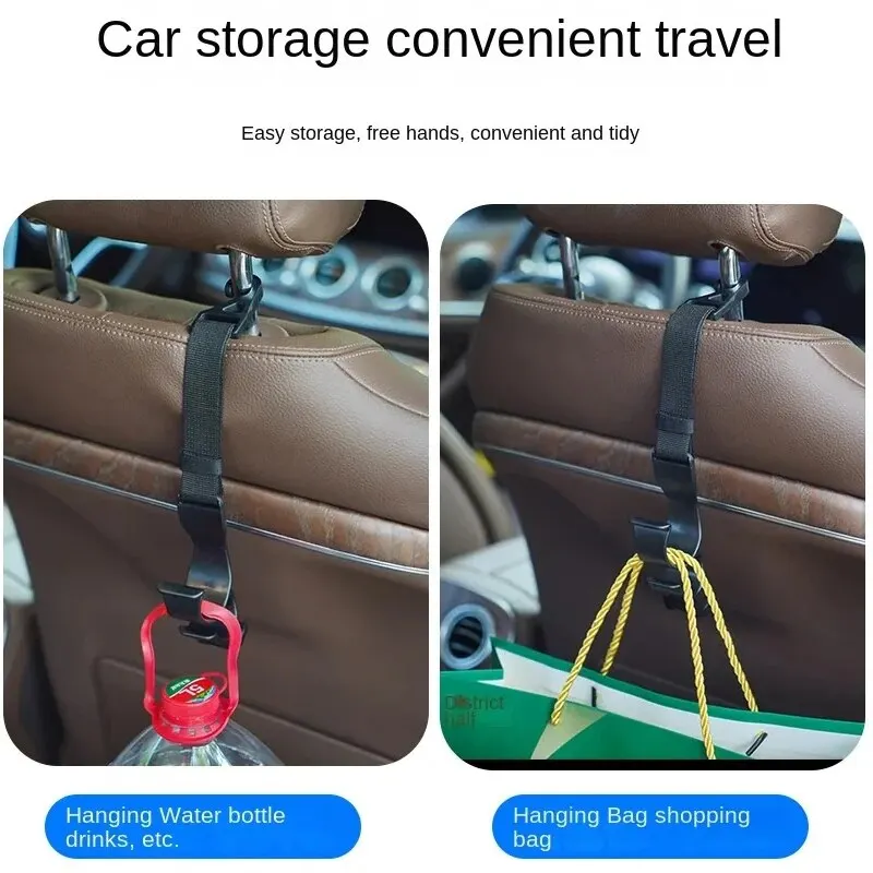 Multi-function 2pcs Rear Seat Headrest Hanging Hook Umbrella Holder Seat Back Storage Hook Auto Interior Tool Car Back Seat Hook image 2