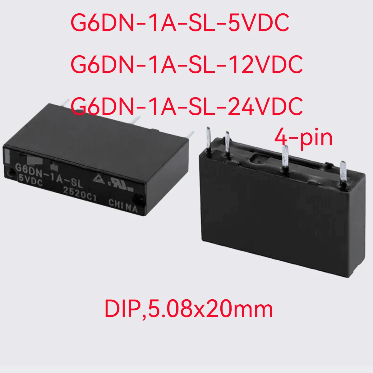 10PCS original G6DN-1A-SL-5VDC G6DN-1A-SL DC5V G6DN-1A-SL-12VDC G6DN-1A-SL DC12V G6DN-1A-SL-24VDC DC24V RELAY SPST 5A 4-pin THT