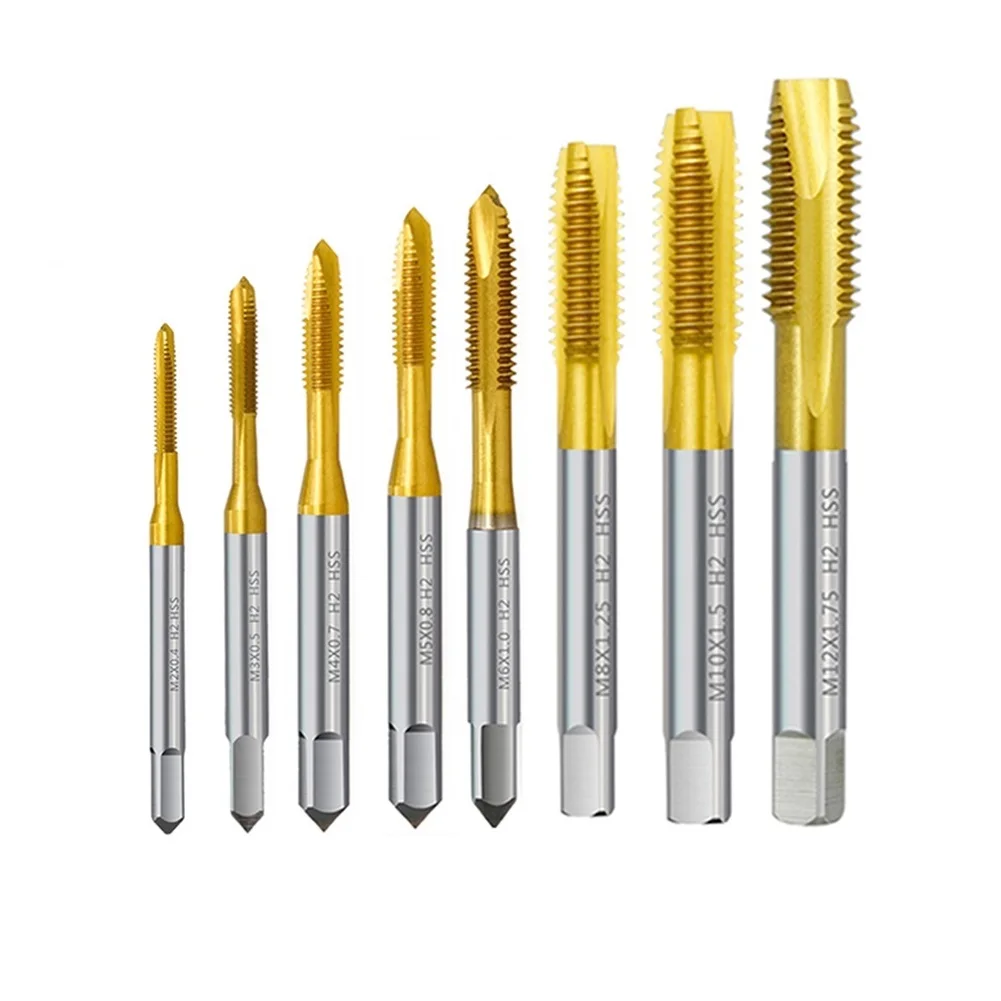 Coating Thread Tap Drill Bit Hand Tools High Speed Steel 6542 Screw Thread Tap Straight Flute Assemble Furniture