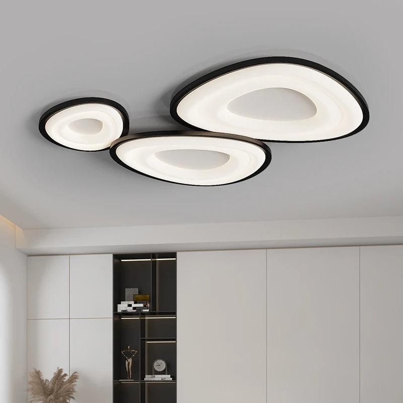 Living Room Ceiling Light 2025 New Modern Pebble LED Chandelier  Eye Protection Full Spectrum Hall Bedroom Lighting Fixture