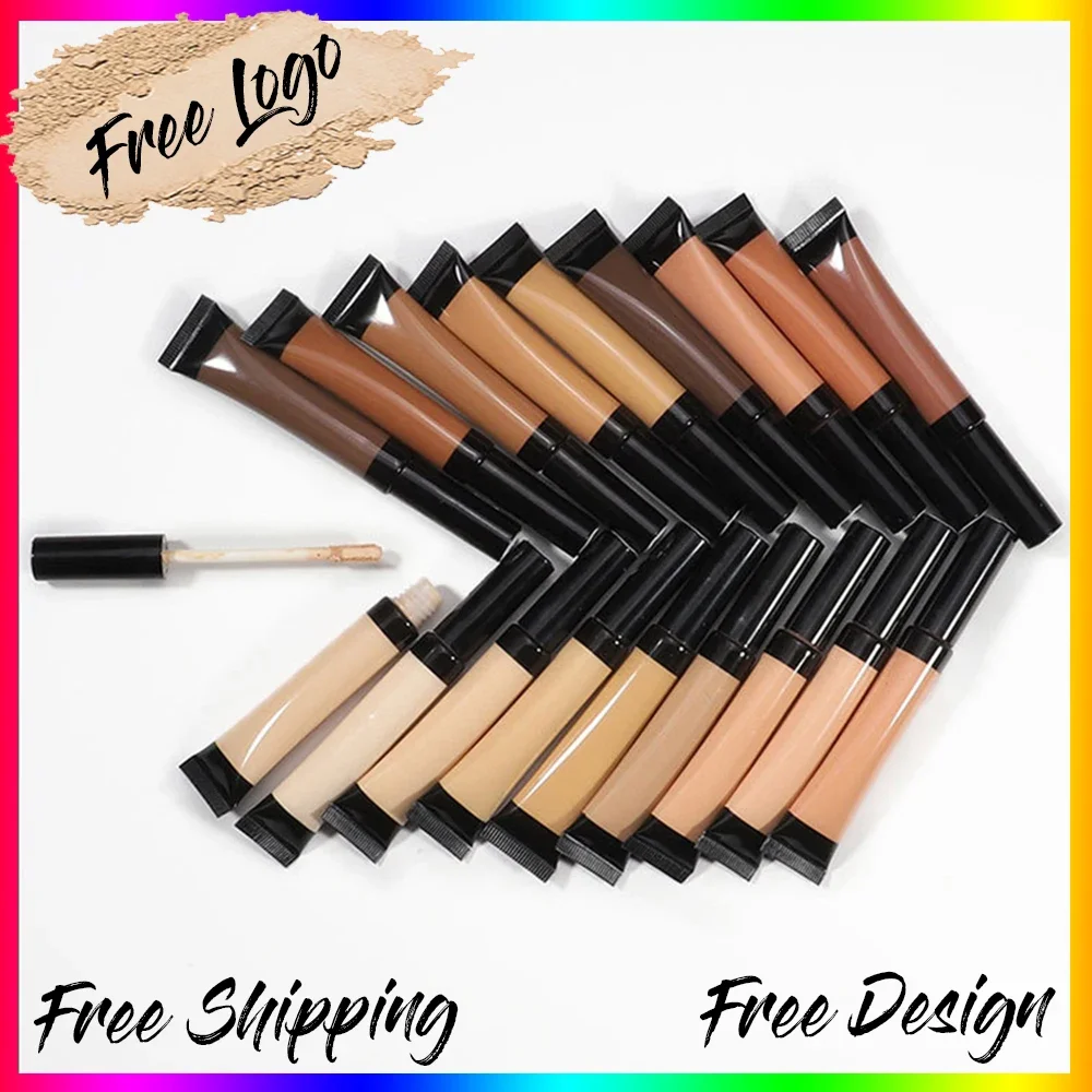 Vegan Natural Nude Face Makeup Concealer Private Label High Pigment Waterproof Brightening Liquid Concealer Custom Logo