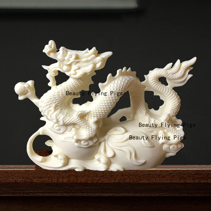 

Resin twelve zodiac auspicious dragon statue home living room office animal decoration ornament