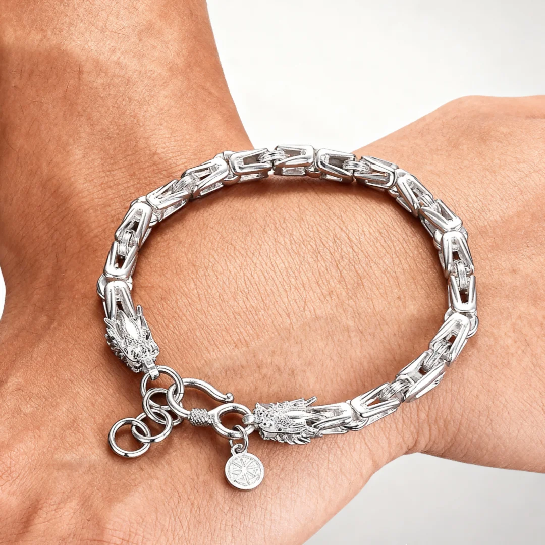 New arrive Fine luxury 925 Sterling Silver original dragon head Chain bracelets for men's fashion jewelry wedding Holidays gifts