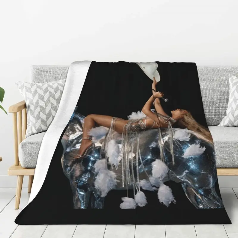 

Custom Singer Beyonce Renaissance Tour Blanket Warm Fleece Soft Flannel Concert Movie Throw Blankets Bedroom Couch Travel Spring