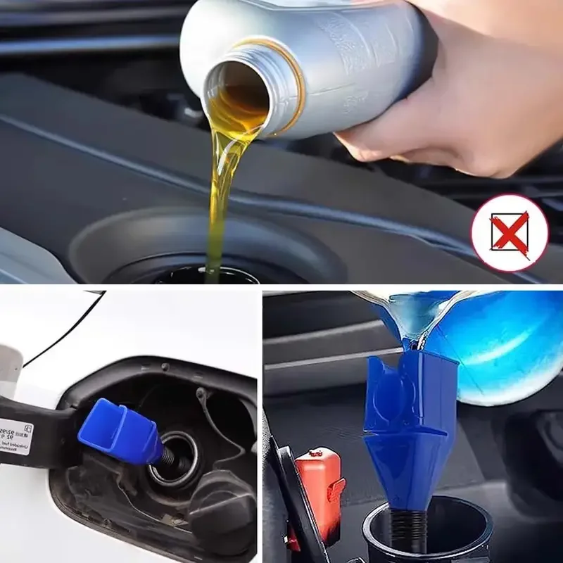 1/8pcs Telescopic Car Refueling Funnel Universal Engine Oil Gasoline Filter Transfer Funnels Tool Foldable Portable Funnels