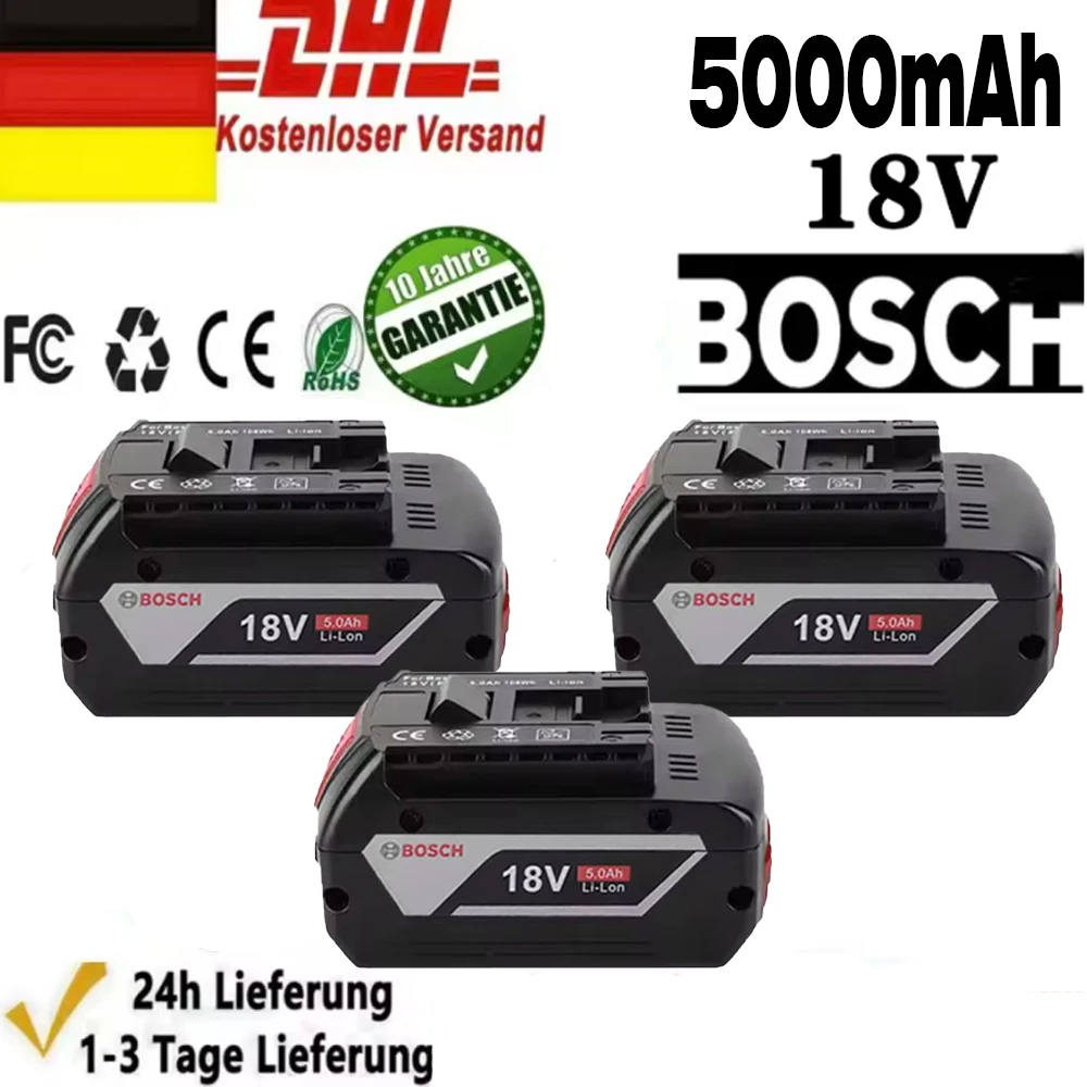 

18V 5.0AhBattery Original for Bosch 18V Professional GBA GBH GSR GSB BAT618 BAT609 BAT620 power tools 5Ah Replacement Battery