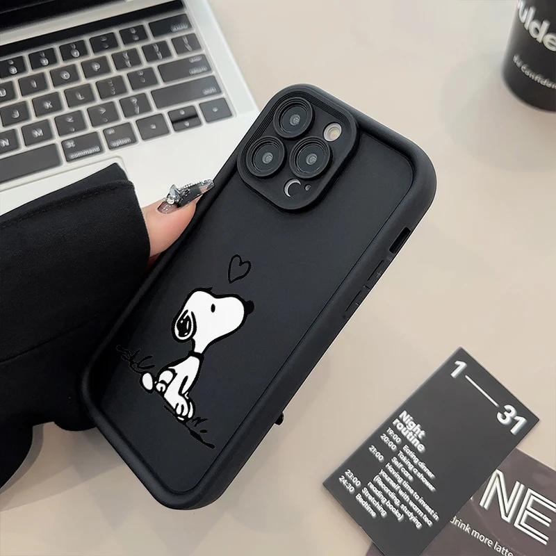 Snoopy Cute Cartoon Fashion Logo Shockproof Case For iPhone 16 15 14 13 12 11 Pro X Xs Max SE 2020 7 8 Plus Soft TPU Cover WK285