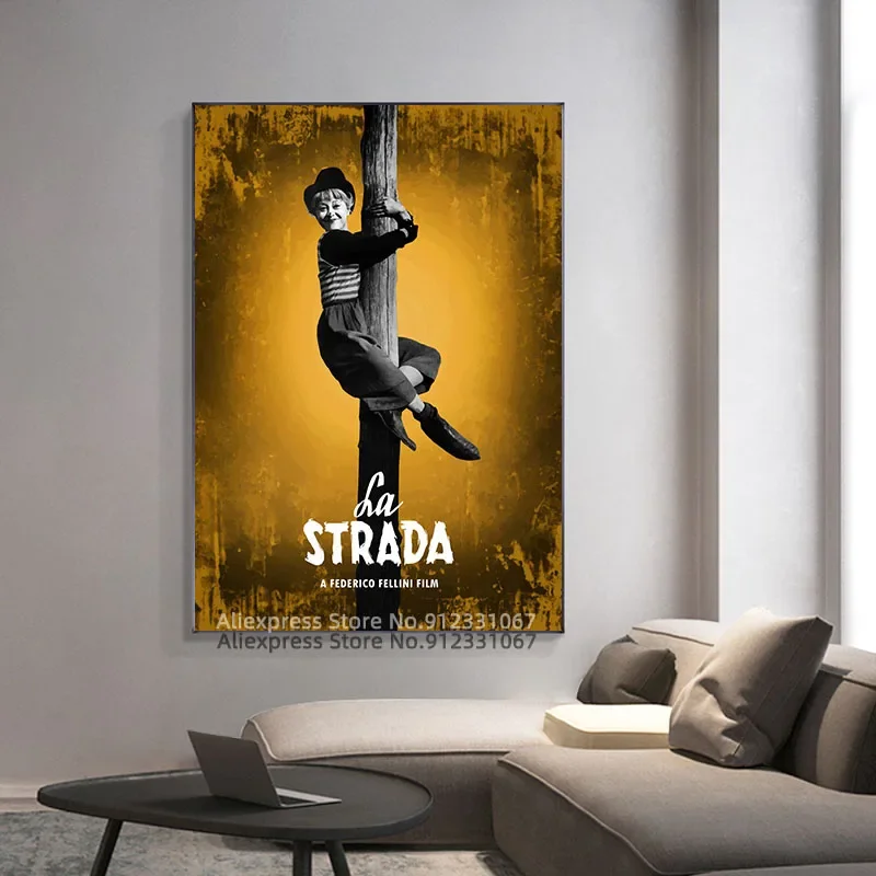 Movie Poster of La Strada by Federico Fellini Canvas Painting Art Poster Print Wall Art Picture Home Decor Cuadros