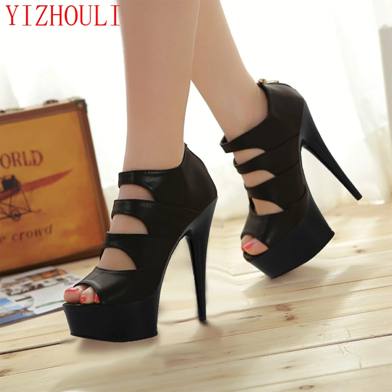 

15 cm high heels Stage fashion party dresses sandals Heels nightclub fashion queen women's dance shoes