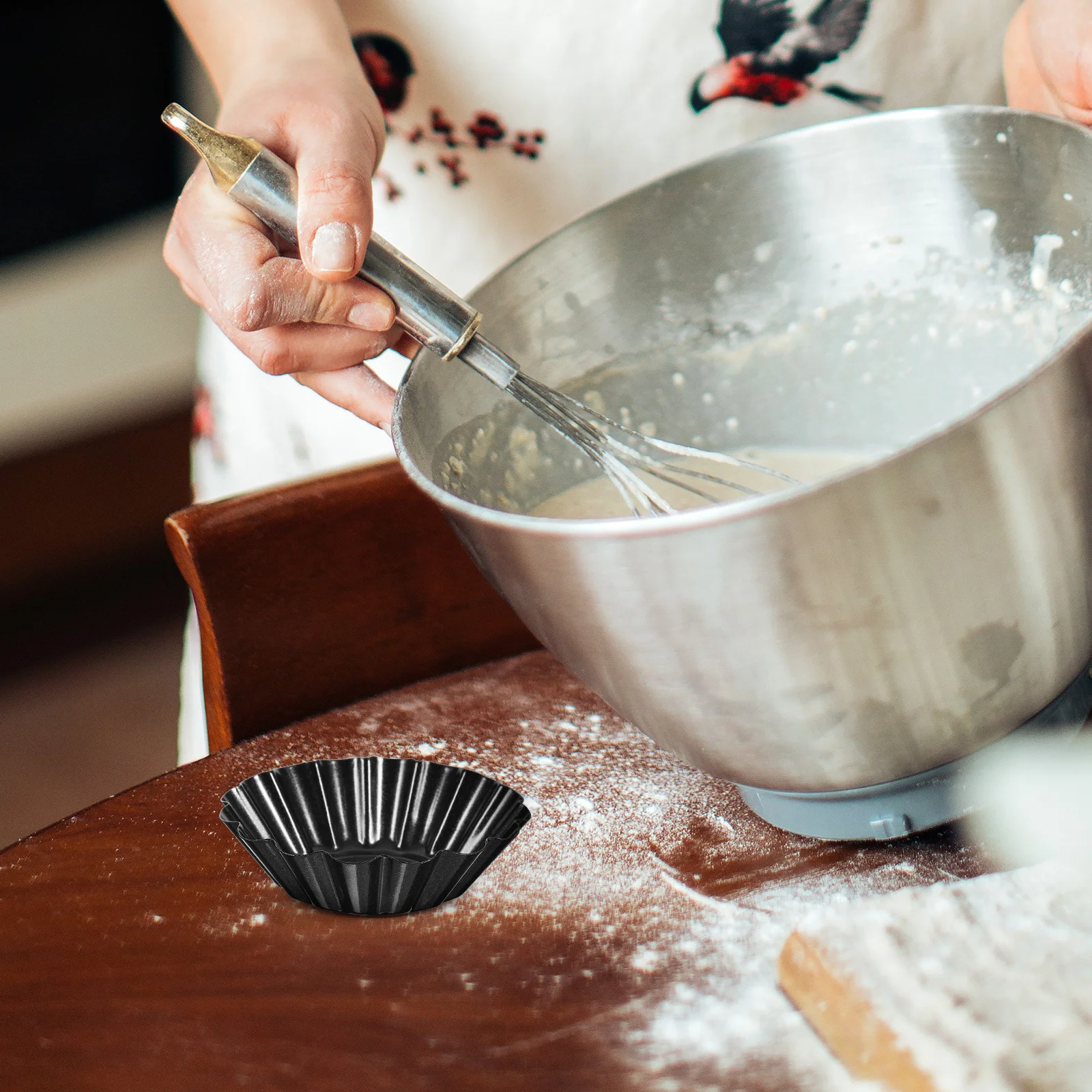

12 Pcs Egg Tart Mold Carbon Steel Non Stick Flower Design Baking Pan Fruit Tart Mini Cupcake Muffin Kitchen Bartending Supplies