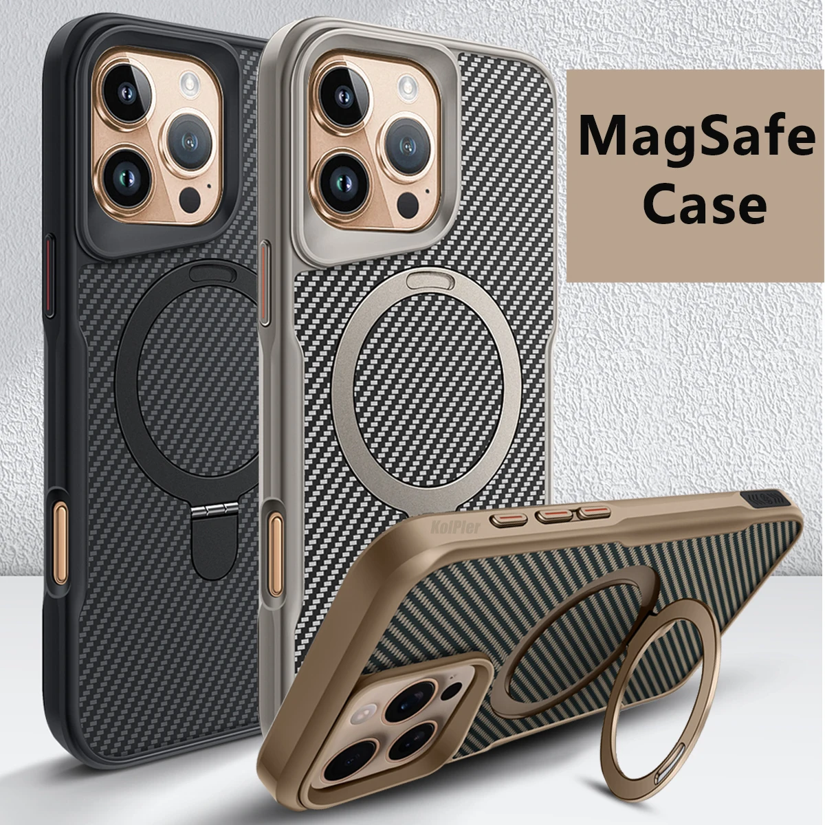 

2024 Armor Case For iPhone 16 PRO MAX / 16PRO / 16PLUS Magnetic Small Waist Designed Cover MagSafe carbon fiber texture Capa