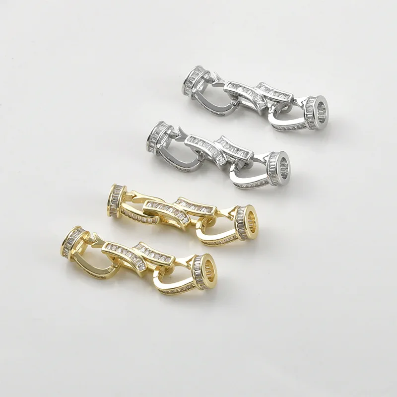 

Застежка-коннектор из циркона с покрытием под 14-каратное золото для сохранения цвета, для браслетов и ожерелий, материал для рукоделия, фурнитура для ювелирных изделий