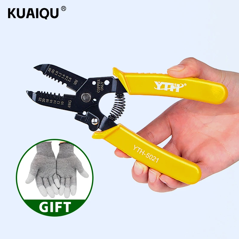 Multifunctional Electrician Pliers Wire Stripping Crimping Wire Stripper Side Cutters Stripper Hand Tools Yellow DIY Tools