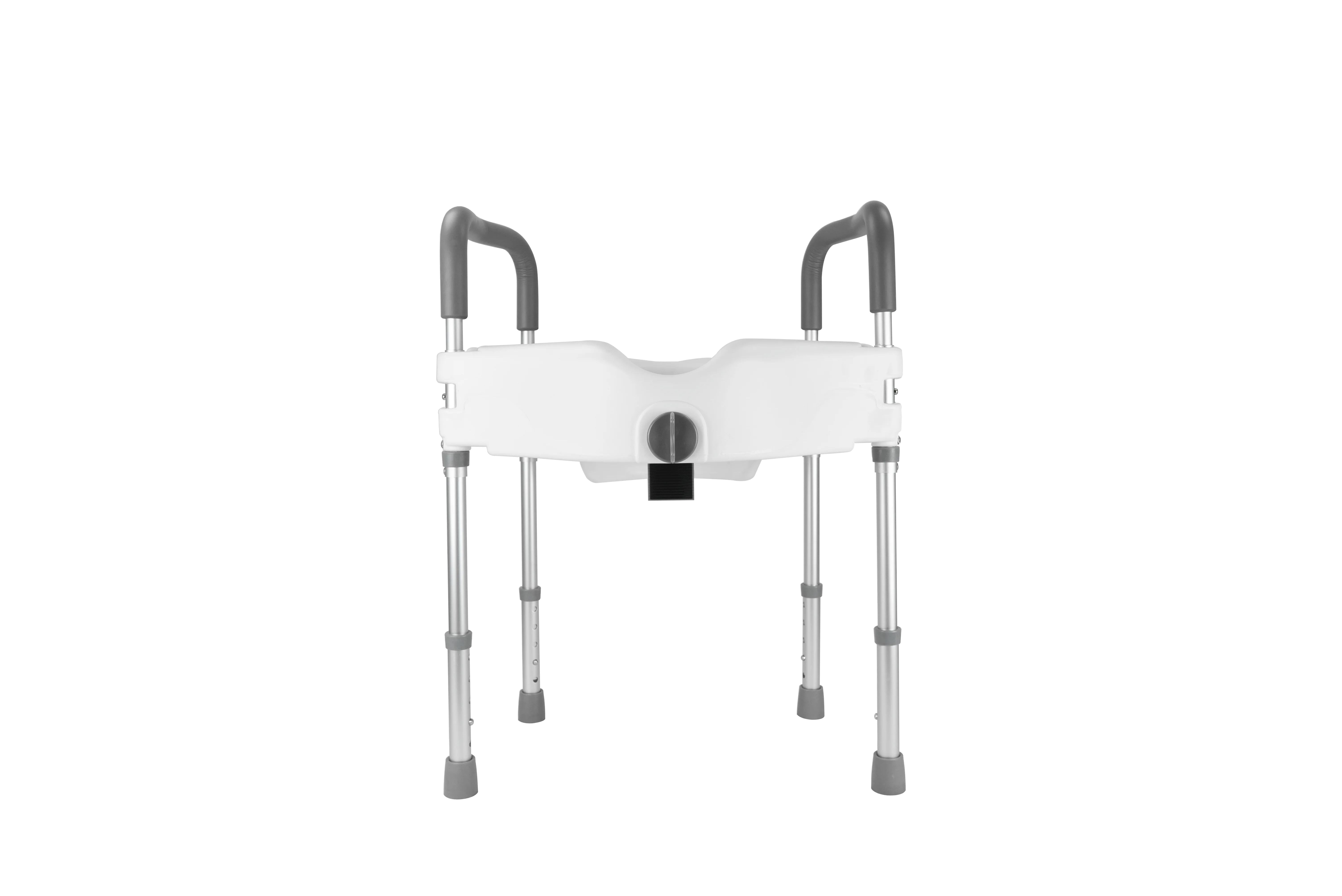 منتجات العناية بالمسنين من البولي ايثيلين، متينة بسهولة، تصميم عصري، مقعد مرحاض مرتفع قابل للفصل مع مسند للذراع والساقين