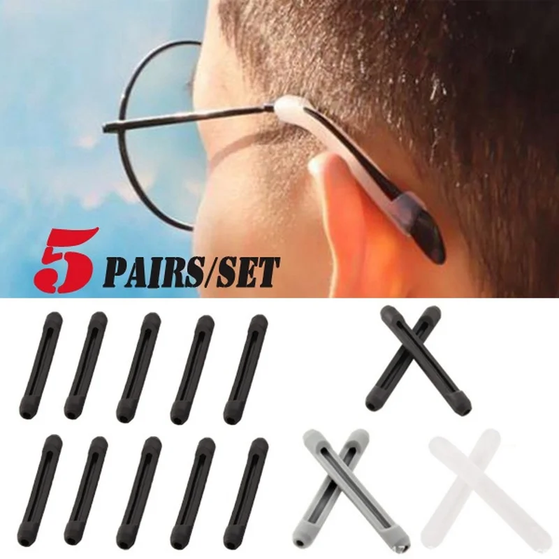 10pcs Silicone Anti Slip Ear Hook Eyeglass Eyewear Accessories Eye Glasses Silicone Grip Temple Tip Holder Spectacle Eyeglasses