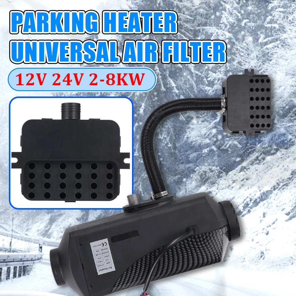 

25mm Air Diesel Parking Heater Intake Filter 50cm Parking Heater Duct Air Filter Pipe 2x Clamps Set for Parking Heater Air Filt