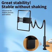 Universal 360-Degree Rotating Tablet Phone Holder with Adjustable Spiral Base, Flexible Stand for Desktop and Bed Use