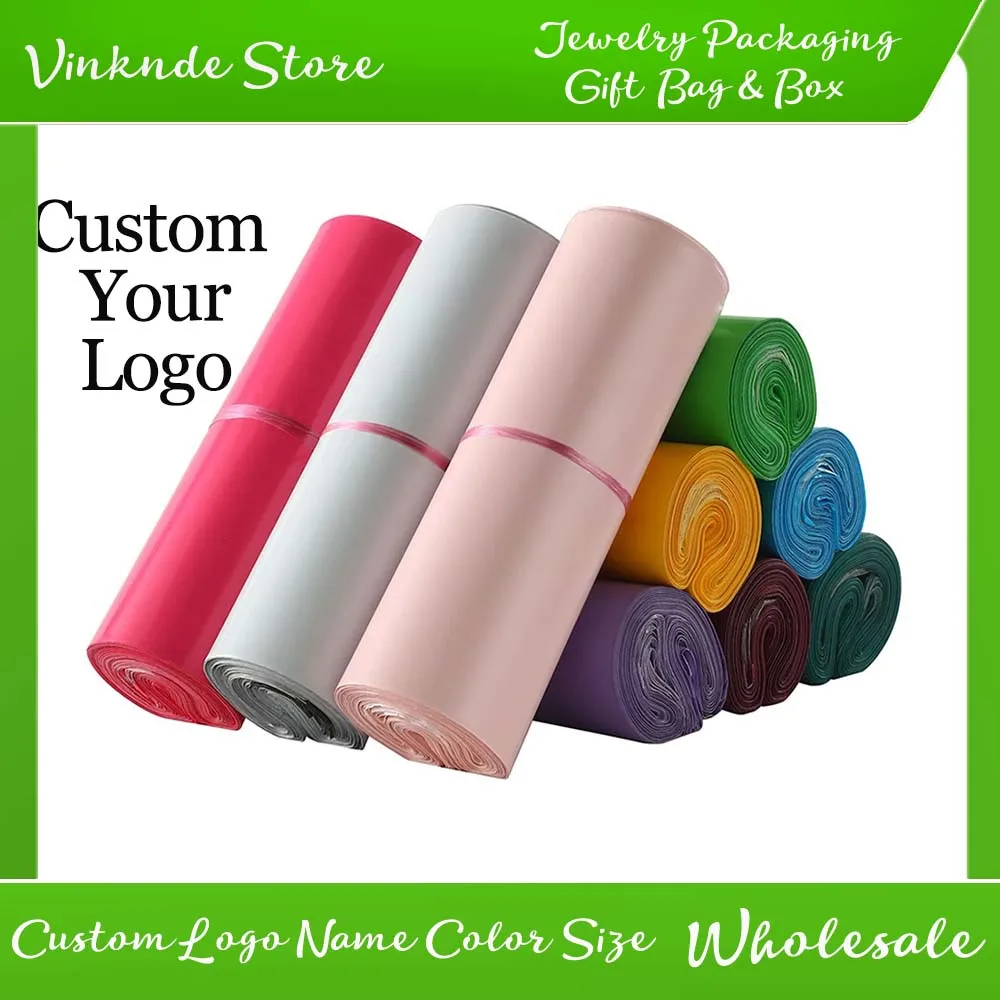 

50 Units Custom Branded Self-Sealing Courier Pouches Express Dispatch Envelopes Postal Packaging Online Boutique Apparel Storage