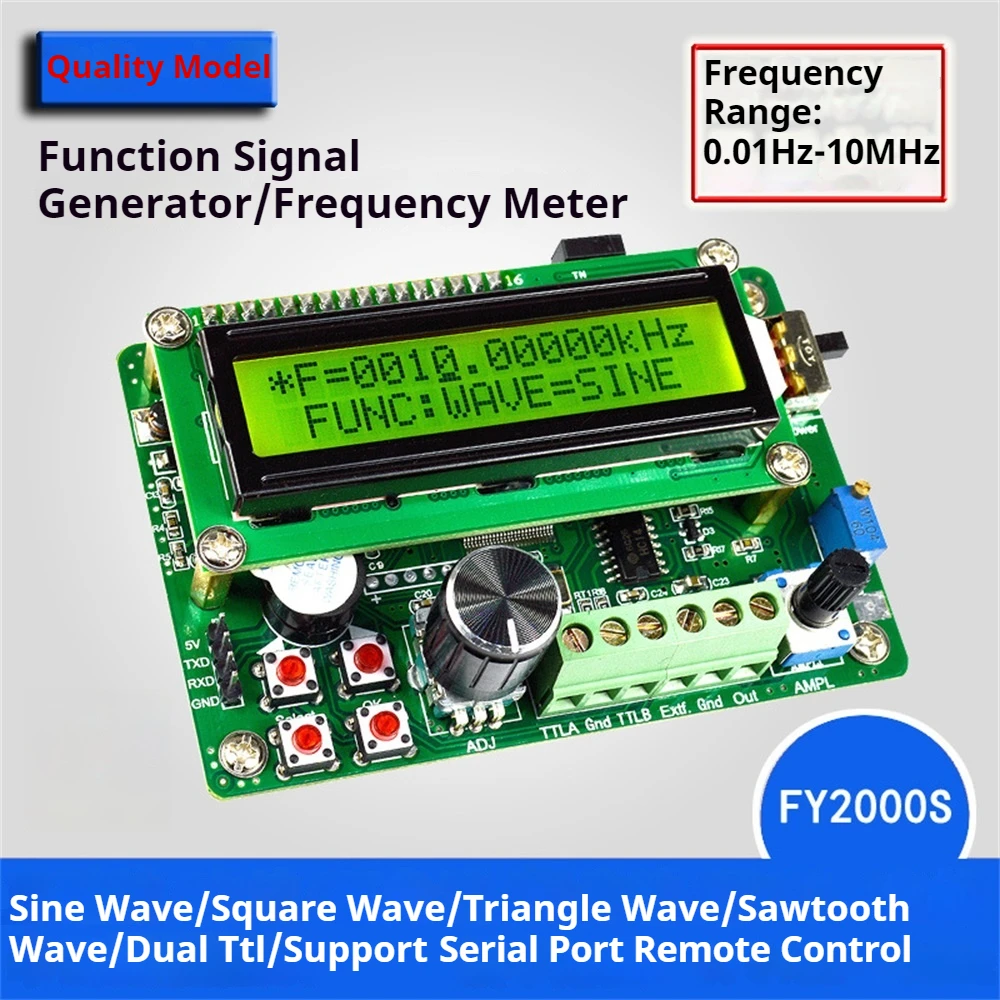 FY2010S 2-way TTL Signal Source Frequency Counter 10MHz DDS Function Signal Generator with Communication Than UDB1000S