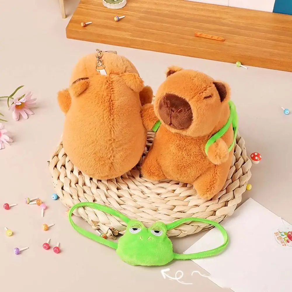 Capybara Simulation Capibara Keychain Frog backpack Cloth Doll Capybara Plush Pendant Simulation Keyring Capybara Plush Toy