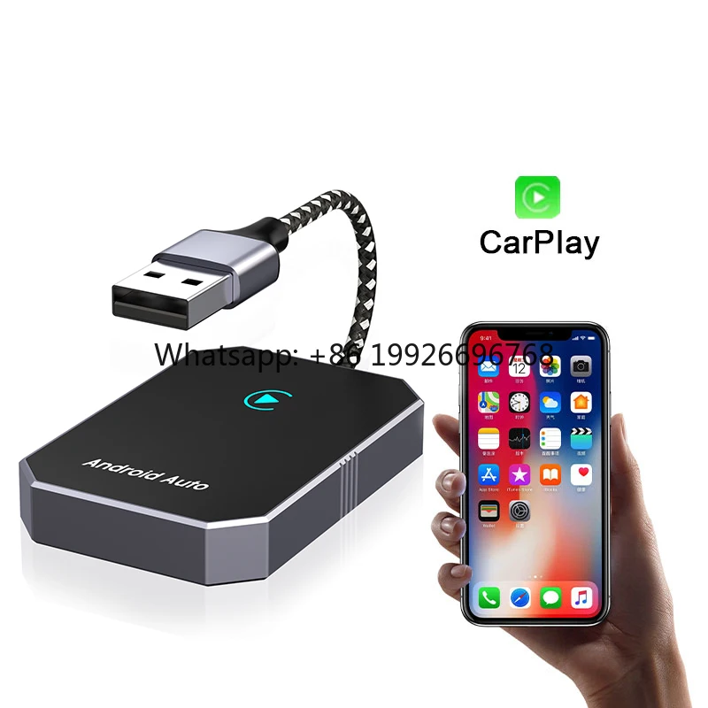 

Wired to Wireless Carplay Adapter with Android Auto 2-in-1 Plug & Play 5GHz WiFi USB/Bluetooth for All Cars