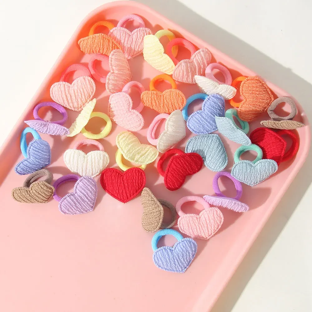 

10/30pcs girls star butterflies children's hairband harmless hair cute towels rope ponytail rack children's rubber band headwear