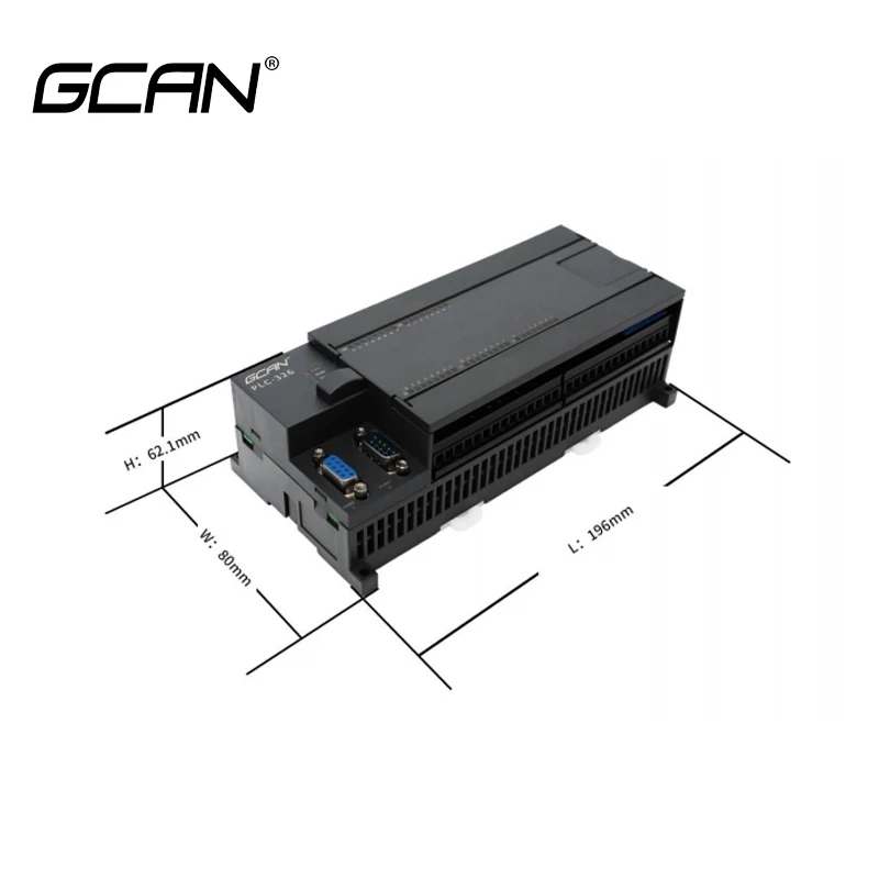 GCAN PLC 24-DI 16-DO Transistor Output 2AI 2AO 0-10V 0-20MA RS485 Ethernet Programmable Logic Controller