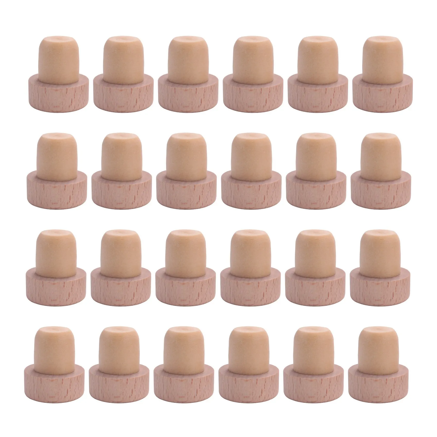 24Pc Wine Bottle Corks T Shaped Cork Plugs for Wine Cork Wine Stopper Reusable Wine Corks Wooden and Rubber Wine Stopper