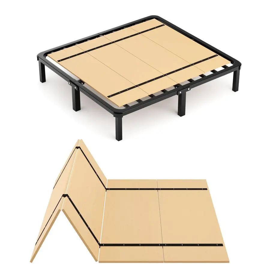 

Foldable Box Spring, Bunkie Board, Bed Support Slats, Bed Boards for Under, Full 60 x 48 in