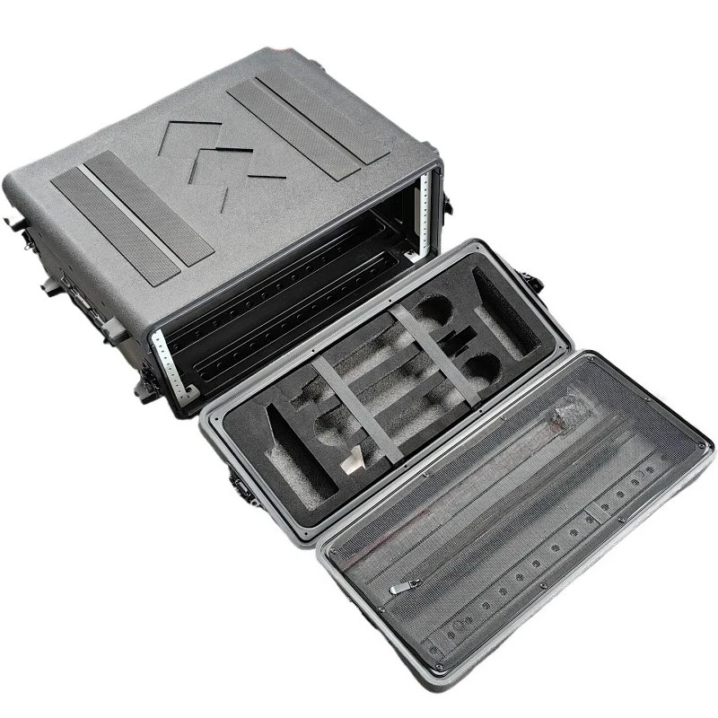 For PE Plastic Waterproof Portable Flight Case Amplifier 2U 4U Microphone Digital Amp Sequencer Wireless Mic