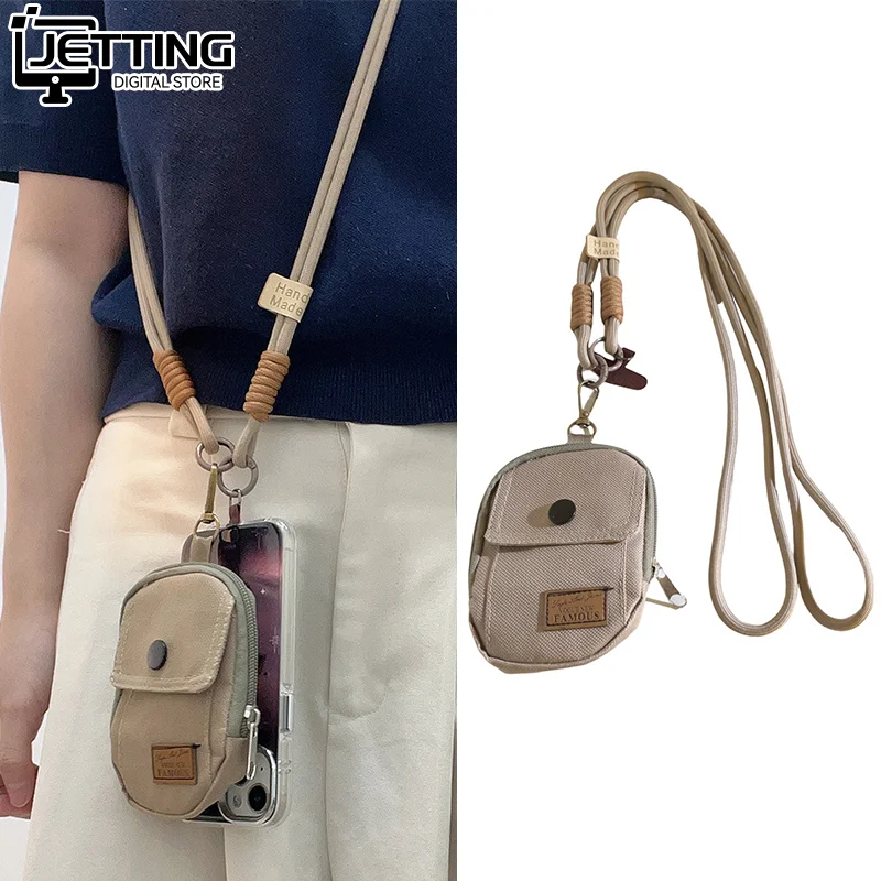 Fashion Universal Mobile Phone Lanyard Wrist Rope Nylon Woven Chain Anti-Loss Pendant Bag Multi-Functional Phone Accessories