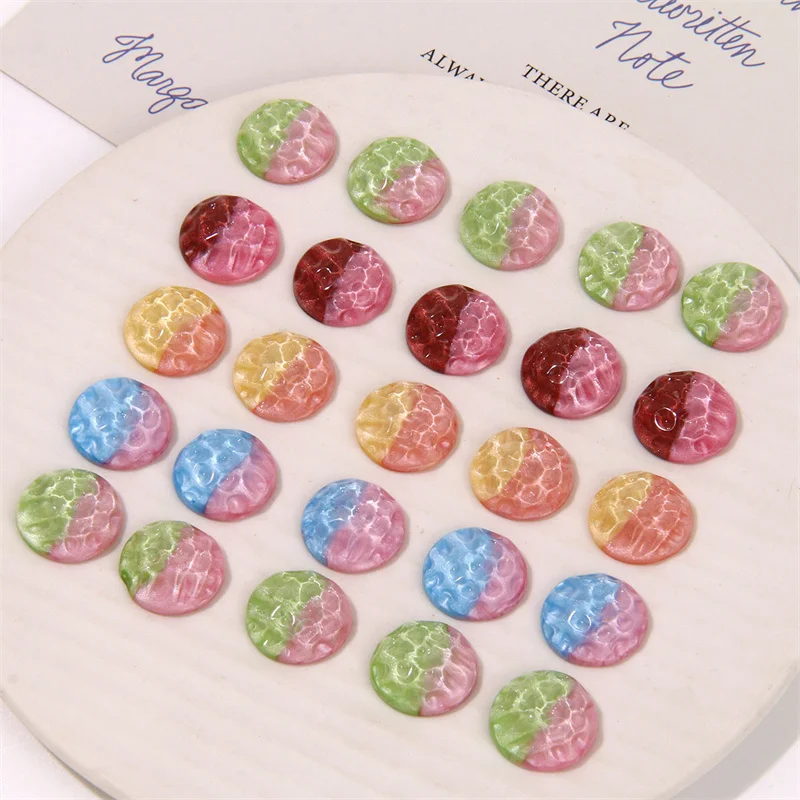 New style 50pcs/lot 18mm color print geometry rounds shape resin cabochon beads diy jewelry garment accessory