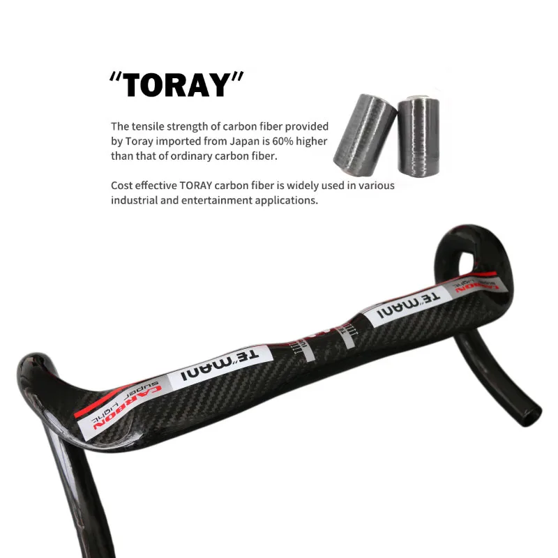 TEMANI Full Carbon Aero Drop Handlebar 380-440mm Lightweight Professional Road Competition Racing Bike Cycling Accessories