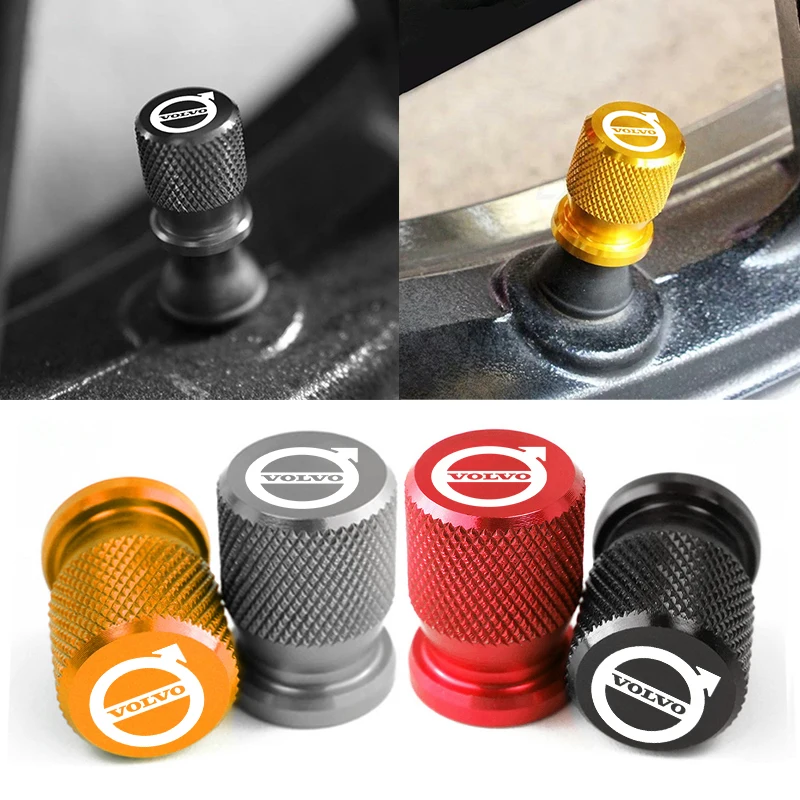 4Pcs Car Wheel Tire Valve Caps Tyre Stem Covers Airdust Waterproof For Volvo XC90 S60 V40 XC60 S80 S40 V70 V50 S90 T6 V60 V90