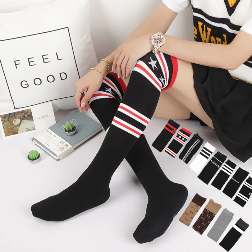 

Compression Socks Holloween Lolita Cosplay Thigh High Over Knee Stockings Soild Color Long Socks Women Warm Socks