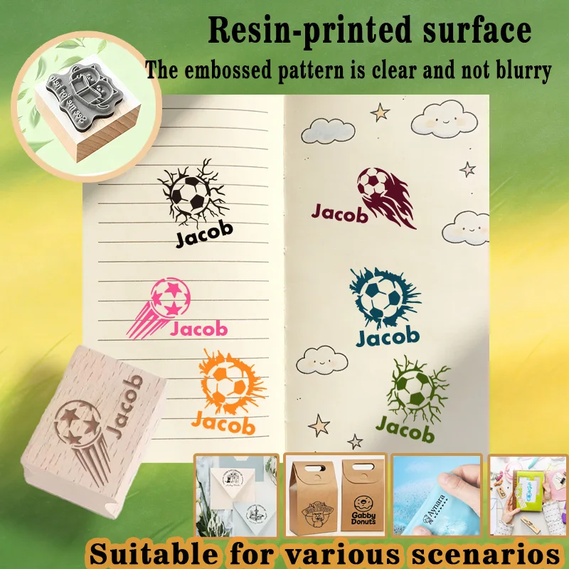 1PC Creative Customizable Name Wooden Stamp ldeal for Festive Occasions Customizable Name Wooden Seal Perfect for Fabric, Plasti