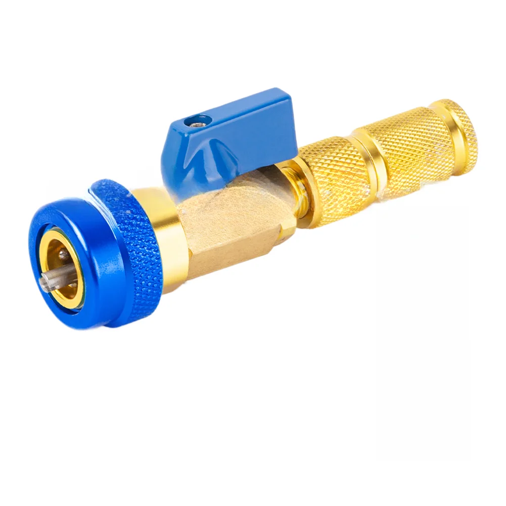 Red Car AC Repair Tool Quick Replacement Wrench Brass Construction 45Bar Pressure Rating Dual Pressure Compatible