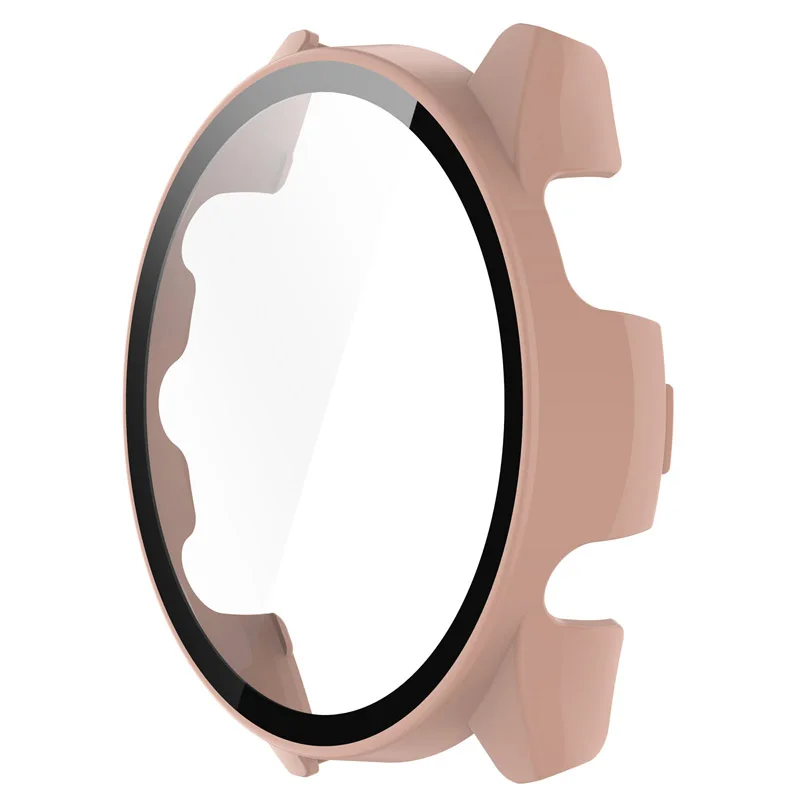 Capa protetora 2 em 1 para garmin forerunner 165 com vidro temperado pc watchcase para garmin 165 música amortecedor completo