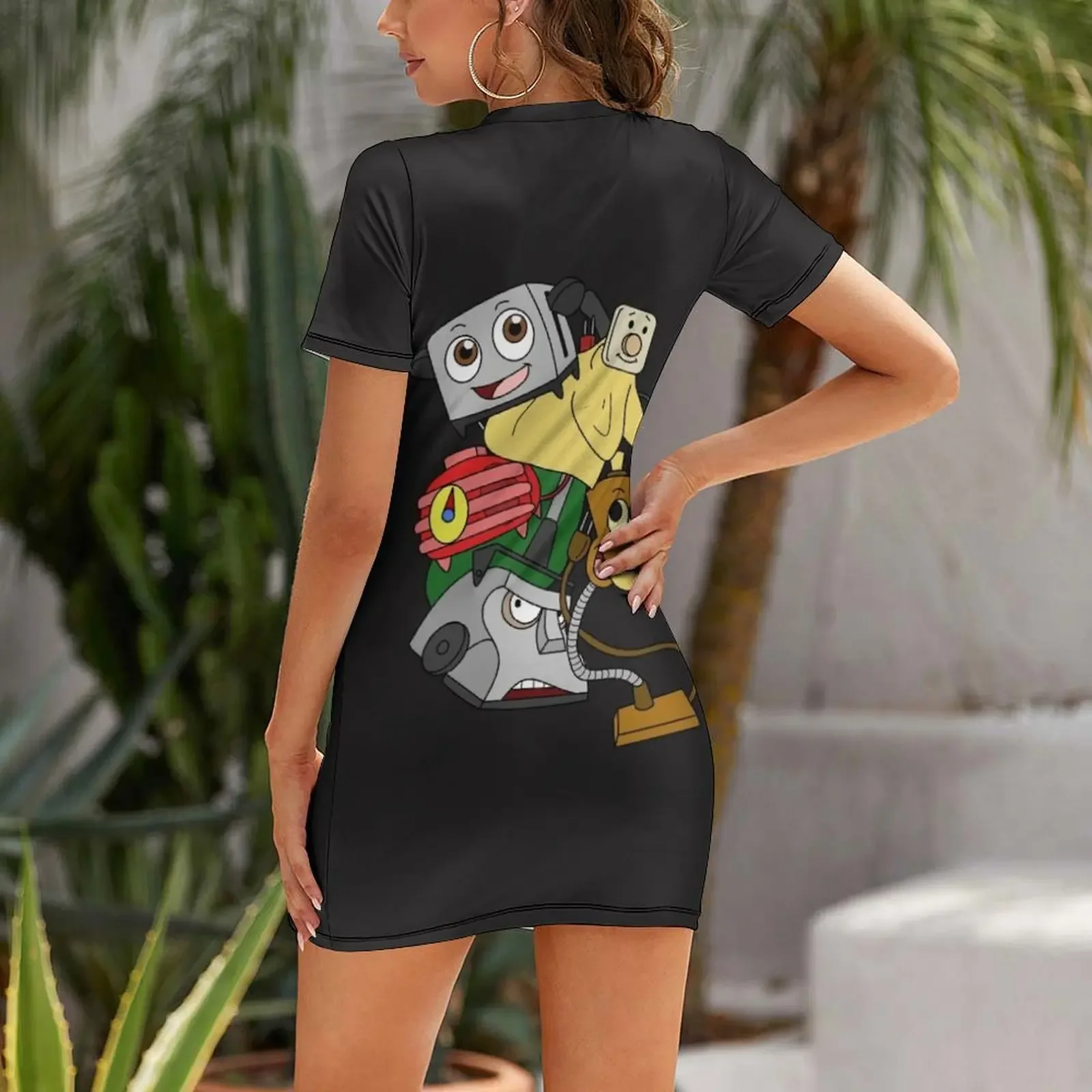 용감한 작은 모험가 클래식 티셔츠 반팔 드레스 드레스 빈티지 여성의 우아한 루즈 드레스 드레스