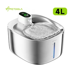 APETDOLA 4L Fontana di Acqua per Gatti Senza Fili Sensore Automatico Fontana per Gatti Bevitore per Cani Distributore di Acqua per Animali Domestici Accessori