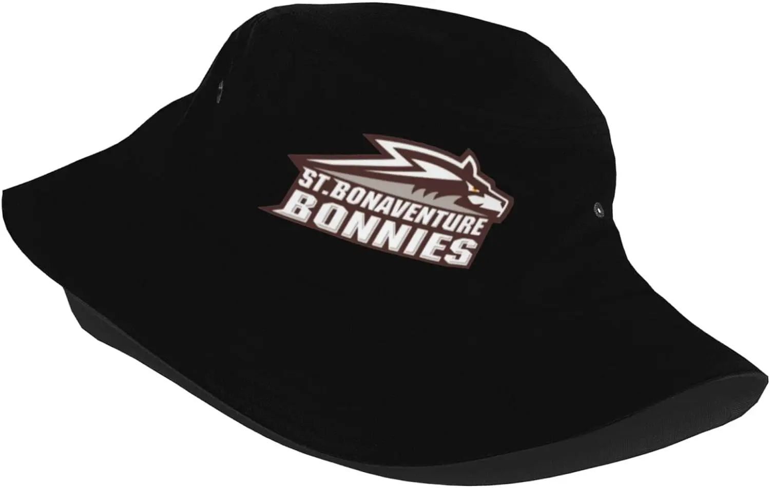 St Bonaventure University Logo Bucket Hats Fashion Sun Cap Packable Outdoor Fisherman Hat for Women and Men Black