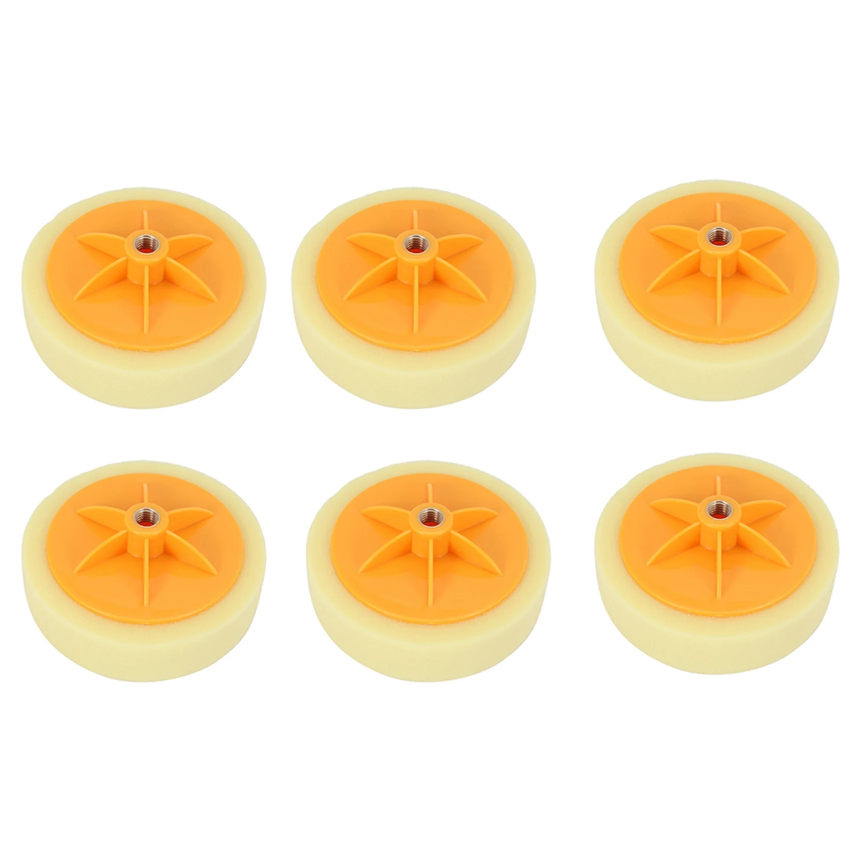 

ABRW-6Pcs 6 Inch/15Cm Car Polishing Waxing Pad Sponge M14 Wheel Polishing Waxing Pad Kit Tool For Car Polisher Yellow