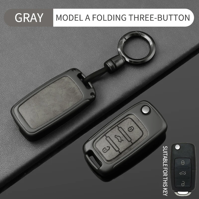 Leder-Autoschlüsselhülle aus Legierung für VW Volkswagen Polo Tiguan Passat B5 B6 B7 Golf 4 5 6 MK6 Jetta Lavida Zubehör – Detail 21