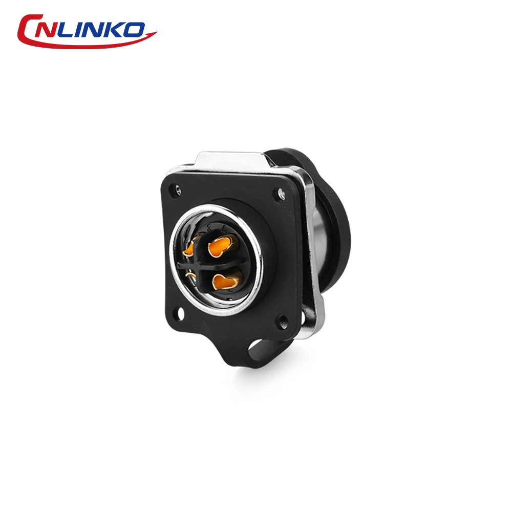 CNLINKO LP20 Waterproof Solder Type Circular Connector 4-Hole Female Plug Male Socket for LED Lighting Solar Panel Machinery