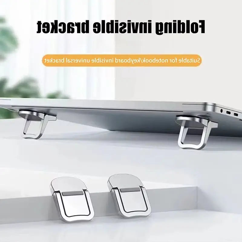 Adjustable Folding Laptop Stand Mini Legs Ultra-thin Portable Support For Macbook Notebook Cooling Holder Feet Invisible Bracket