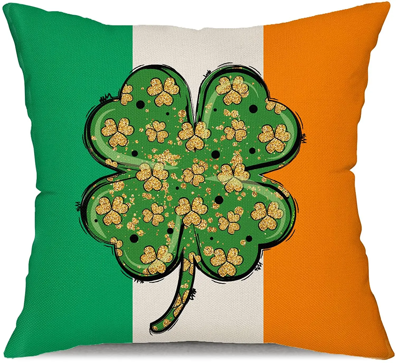 St Patricks Day Pillow Covers  Lucky Clover Shamrock Lumbar Pillow Cover Decorations Farmhouse Outdoor for Home Decor