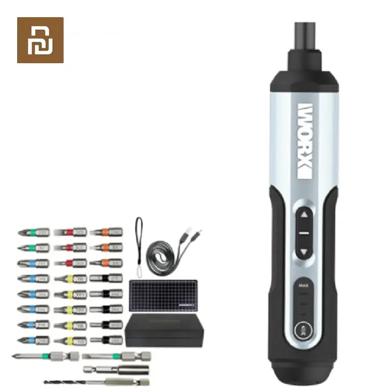 

Youpin Worx WX240.1 4V Mini Electrical Screwdriver Set Smart Cordless Screwdriver USB Rechargeable Handle with 28 Bit Set Dri